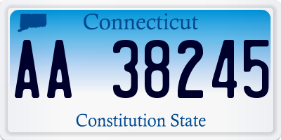 CT license plate AA38245