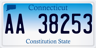 CT license plate AA38253