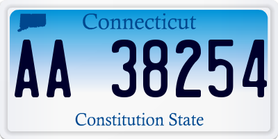 CT license plate AA38254