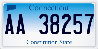 CT license plate AA38257