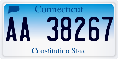 CT license plate AA38267