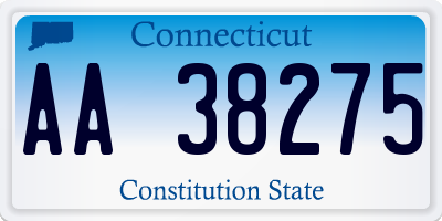 CT license plate AA38275