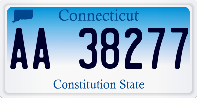 CT license plate AA38277