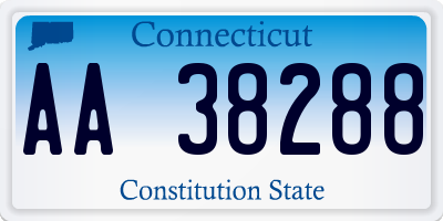 CT license plate AA38288