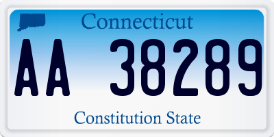 CT license plate AA38289