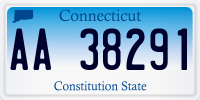 CT license plate AA38291