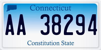 CT license plate AA38294