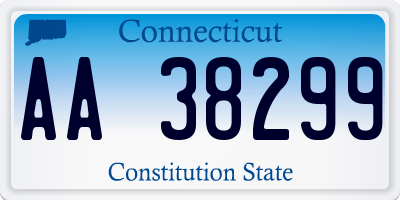 CT license plate AA38299
