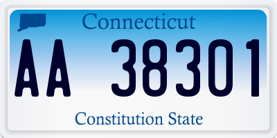 CT license plate AA38301