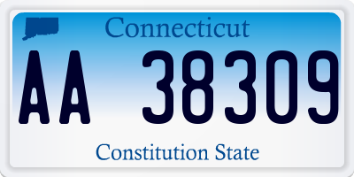CT license plate AA38309