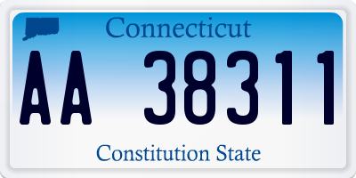 CT license plate AA38311