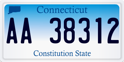 CT license plate AA38312