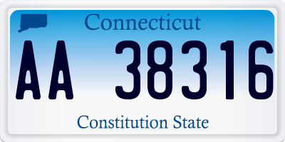 CT license plate AA38316
