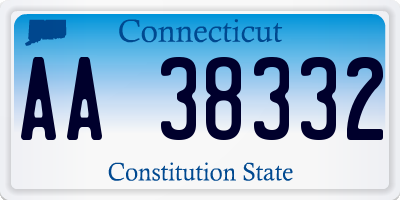 CT license plate AA38332