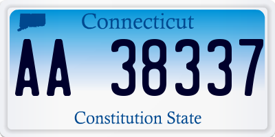 CT license plate AA38337