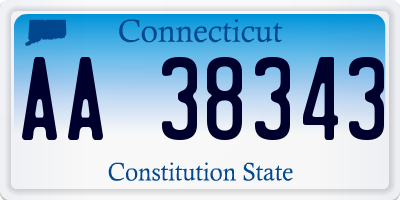 CT license plate AA38343