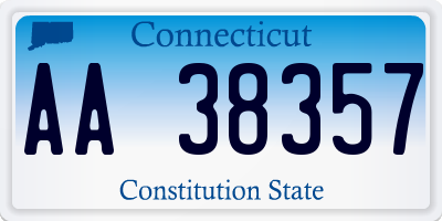 CT license plate AA38357