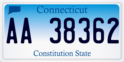 CT license plate AA38362