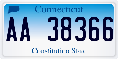 CT license plate AA38366