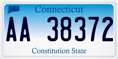 CT license plate AA38372