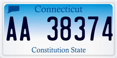 CT license plate AA38374
