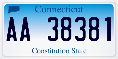 CT license plate AA38381