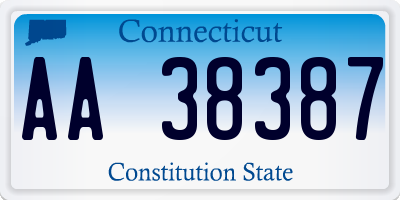 CT license plate AA38387
