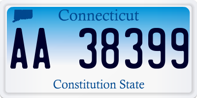 CT license plate AA38399