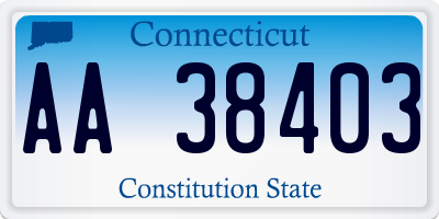 CT license plate AA38403