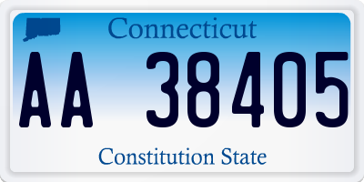 CT license plate AA38405