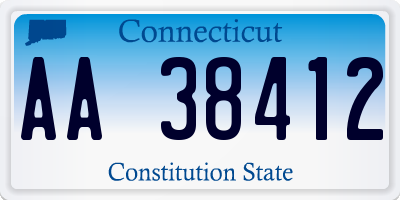 CT license plate AA38412