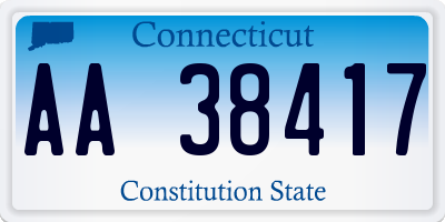 CT license plate AA38417