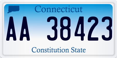 CT license plate AA38423