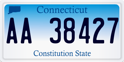CT license plate AA38427