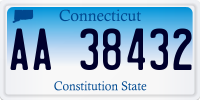 CT license plate AA38432
