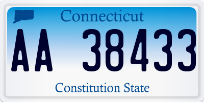 CT license plate AA38433