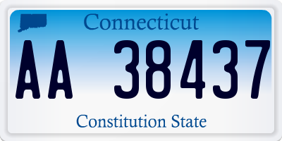 CT license plate AA38437