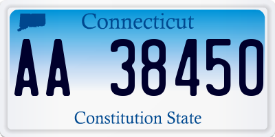 CT license plate AA38450