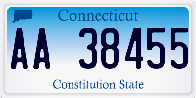 CT license plate AA38455