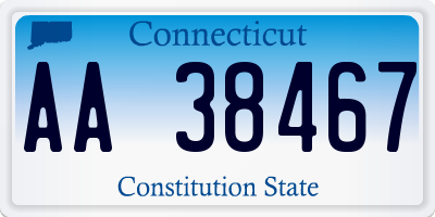 CT license plate AA38467