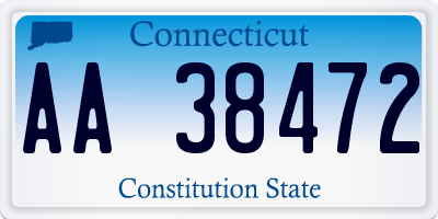 CT license plate AA38472