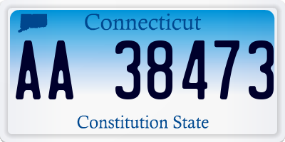 CT license plate AA38473