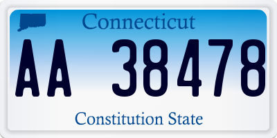 CT license plate AA38478