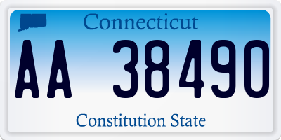 CT license plate AA38490