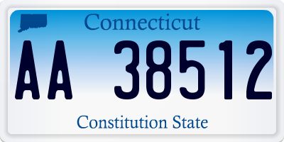 CT license plate AA38512