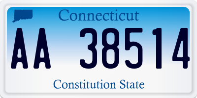 CT license plate AA38514