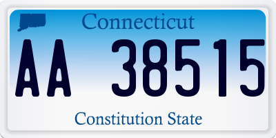 CT license plate AA38515