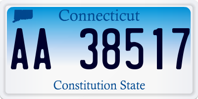 CT license plate AA38517