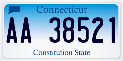 CT license plate AA38521