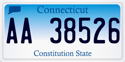 CT license plate AA38526